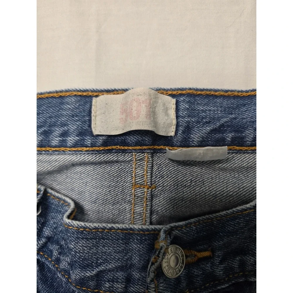 Levis 501 Original Fit Mens 100% Cotton Denim Blue Jeans 36x32 Medium Wash EUC